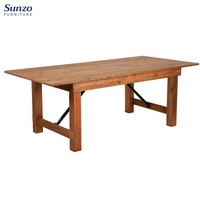 Ensemble de table à manger pliante en pin rustique de style chinois antique pour l'extérieur, mobilier commercial durable pour hôtels, bars et bureaux