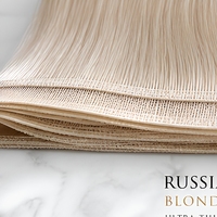 Extensions de cheveux humains vierges russes blond platine, double épaisseur, ultra-fines, pour toutes les couleurs, pour salon