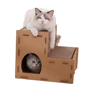 Hoopet Petshop 골판지 참신 애완 동물 고양이 두 계단 침대 동굴 하우스