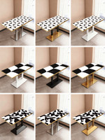 Table à manger en pierre de style bohème, imprimée, résistante aux rayures, anti-UV, carrée, style ethnique exotique, pour restaurant et taverne, avec bords protégés