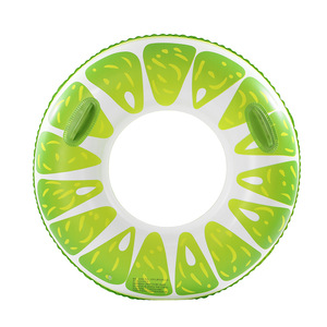 <b>Lime</b> Patterned PVC Inflatable Swimming Ring For Children Water Play Underarm Support - Product Image 1
