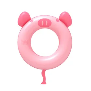 Pink pig Inflatable pool swim ring baby swimming floats waist ring safe pool toy children's swim ring for kids