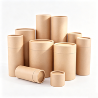 Boîte cylindrique ronde de luxe personnalisée pour café et thé, emballage en tube de papier kraft de qualité alimentaire avec fenêtre