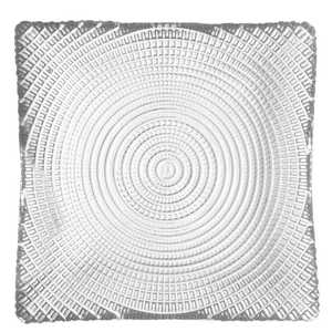 Piatto di Presentazione in Vetro Testurizzato con Cerchi Concentrici Quadrati <span class=keywords><strong>da</strong></span> 15cm/<span class=keywords><strong>6</strong></span> Pollici, Piatto Decorativo IVV Posuda per Allestimenti Tavola - Product Image 2