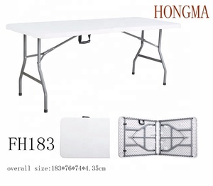 6ft Round &amp; Rectangular Heavy Duty Granite White Plastic <strong>Folding</strong> <strong>Table</strong> <strong>Dining</strong> - Product Image 5