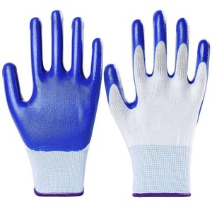 قفازات نتريل زرقاء مقاومة للقطع، قفازات صناعية مقاومة للزيوت، قفازات عمل مطلية بالنتريل 13 جرام مع رغوة زرقاء على راحة اليد - Product Image 6