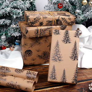 <b>Christmas</b> Kraft Wrapping Paper 43 *1000 cm Double Side Printing Gift Wrapping Paper Packaging - Product Image 5