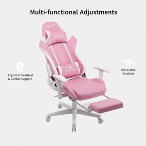 Silla Gamer de Diseño Más Reciente 2025, Silla de Juego Ajustable en Altura, Modelo 5934 Rosa, Silla Gamer para Computadora 5934 5934 Rosa - Product Image 3