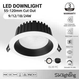 <span class=keywords><strong>Spot</strong></span> LED Encastrable 9W 12W 18W 24W pour Plafond, Extérieur, <span class=keywords><strong>Salle</strong></span> <span class=keywords><strong>de</strong></span> <span class=keywords><strong>Bain</strong></span>, Hôtel, Centre Commercial, 90mm IP20, Luminaire <span class=keywords><strong>de</strong></span> Construction - Product Image 1