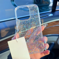 Coque de téléphone transparente scintillante à succès pour iPhone 16 14 Pro Max, coque de téléphone souple transparente antichoc en TPU