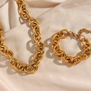 قلادة الهيب هوب المكتنزة من Dreamshow ، مجوهرات غير مشوهة ، سلسلة ربط كوبية مطلية بالذهب ، قلادة من الفولاذ المقاوم للصدأ - Product Image 2