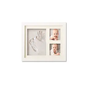 高品质空气粘土婴儿手印和脚印纪念品新生儿相框