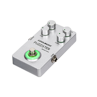 Pédale de guitare analogique 9V DC Fuzz Distortion True Bypass en aluminium avec lumière LED, mini format, commandes de tonalité/sustain/rotation pour guitare