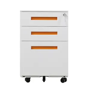 Vertical Filing Cabinet New Arrival Customized Vertical Steel Mobile Pedestal Combined Storage File Cabinet With Pencil Tray Office Equipment With Lock