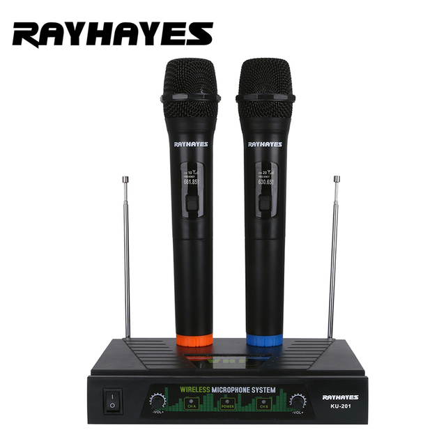 RAYHAYES KU-201 VHF Professional Wireless Dynamic Microphone with Noise Cancelling Dual Channel for Karaoke