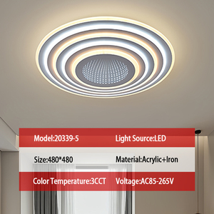 Gran oferta, lámpara de techo LED moderna para sala de estar, luces inteligentes redondas montadas al ras de alta calidad con cubierta acrílica de Control remoto - Product Image 4