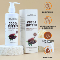 Vente en gros de lotion corporelle au beurre de cacao de haute qualité, végane, à base de plantes, pour adultes, soin de la peau, anti-âge, blanchissante, hydratante, 250 ml