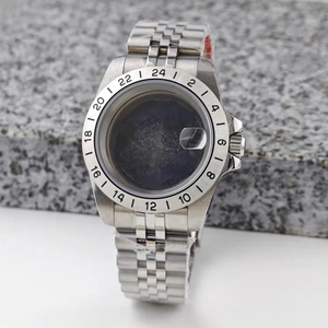 Caja de reloj con bisel <span class=keywords><strong>GMT</strong></span> de 24 horas EXP Classic de 39mm para movimiento NH34 correa de acero inoxidable para hombre de cristal abovedado - Product Image 2