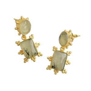 Pendientes de Racimo de Latón Premium, Chapados en Oro, Diseño de Piedra Natural en Bruto, Acabado de Latón Antiguo, Sin Níquel, Duraderos, Exportación al por Mayor - Product Image 4