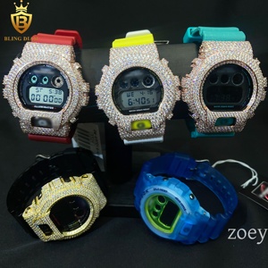 Đồng hồ trang sức Hip Hop cao cấp mạ đá Moissanite thật VVS, mặt bezel, chất lượng cao, vượt qua máy kiểm tra kim cương - Product Image 1