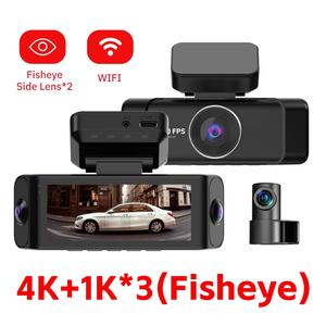 Câmera Veicular UltraHD 4K Mini de 4 Canais 360° com GPS, Tela IPS, Câmeras Frontal/Traseira, Lentes Olho de Peixe, WiFi e <span class=keywords><strong>DVR</strong></span> Automotivo para Caixa Preta de Carro - Product Image 5