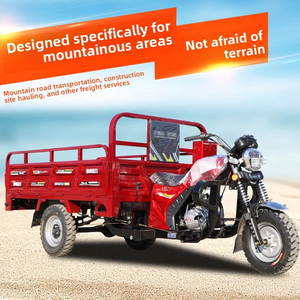3 Wheels Gasoline Cargo Tricycle Petrol Motorized Fuel Motorcycle 150cc Engine Truck <strong>for</strong> Adults Transportation with Open Van - Product Image 4