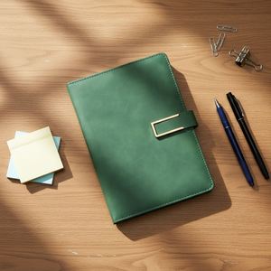 Custom Logo Spiral Binding <b>A5</b> Faux Cover Embossed PU Leather Notebook <b>Diaries</b>-Fast Shipping Gift Option - Product Image 1