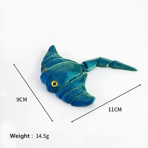 Prix de gros : Jouets décoratifs imprimés en 3D, modèles d'animaux marins (Manta) articulés et mobiles - Product Image 5