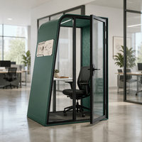 Cabine de bureau modulaire insonorisée à cadre incurvé, utilisée dans le commerce, mobile, silencieuse, pour réunion individuelle