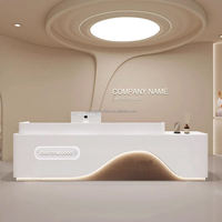 Comptoir de réception de style moderne exquis, MDF + peinture cuite, design de bureau moderne, bureau de réception pour salon de beauté et spa