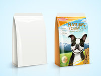Sachet en plastique écologique imprimé en héliogravure, résistant à l'humidité, pour aliments pour animaux de compagnie (chiens et chats), avec fond plat et fermeture éclair, en Mylar