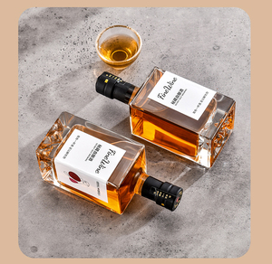 Precio de fábrica personalizado Flat Brandy Whisky Gin <span class=keywords><strong>Tequila</strong></span> 250ml 375ml 500ml 700ml cuadrado esmerilado vacío 750ml botella de vidrio tapa de corcho - Product Image 5