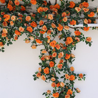 Guirlandes de roses artificielles style Monet pour climatisation, tuyaux d'eau, décoration intérieure suspendue, balcons – Réalistes et souples