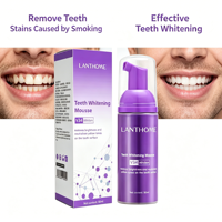 2PCS MOQ en Stock, Mousse Blanqueadora de Dientes, Elimina Manchas de Humo, Blanquea los Dientes, Refresca el Aliento, Empaque en Caja y Botella