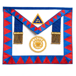 Badge maçonnique en cuir et ruban du chapitre Mas Royal Arch, brodé à la main avec travail en fils d'or, à coudre, personnalisé, 3D, de luxe, avec épingle de sûreté - Product Image 1