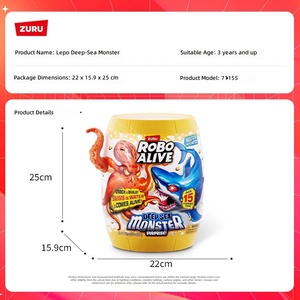 ซูรู <span class=keywords><strong>โร</strong></span><span class=keywords><strong>โบ</strong></span> อะไลฟ์ ดีพ ซี มอนสเตอร์ ซัพไพรส์ บลายด์ บ็อกซ์ ของเล่นพลาสติกปลุกพลังด้วยน้ำ รูปฉลามและปลาหมึก สำหรับเด็ก - Product Image 6