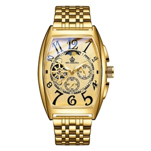 ORKINA MG093-BL Blue Dial New Fashion Mens Watches Golden Stainless Steel Waterproof <b>Automatic</b> Moon Phase Luminous Clock Reloj - Product Image 1