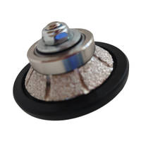 Disque diamanté profilé en E à bords biseautés brasé sous vide avec guide en plastique pour meuleuse d'angle, pour marbre, céramique, porcelaine, verre