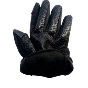 Guantes de ciclismo con forro polar, guantes cálidos para deportes al aire libre en invierno, para hombres y adultos, color negro - Product Image 1
