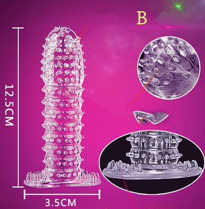 Anillo Extensor de Pene de Goma Elástica de Alta Calidad, Funda Transparente con Púas y Cristales <span class=keywords><strong>para</strong></span> <span class=keywords><strong>Hombre</strong></span> - Product Image 4