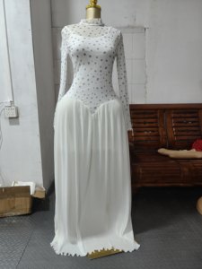 Abito da <span class=keywords><strong>donna</strong></span> stampato in 4 colori, top in rete trasparente, maniche lunghe, abito lungo, taglie forti africane, con <span class=keywords><strong>vestito</strong></span> interno, dalla S alla 2XL - Product Image 3