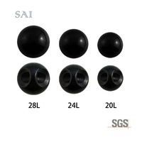 Kancing Mutiara Plastik Bentuk Bola Warna Putih / Hitam Grosir Pabrik B1165