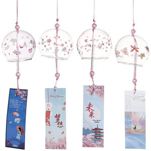 Set di campanelli eolici giapponesi romantiche campane del vento fatto a mano ciondolo in vetro per regalo di compleanno casa decori eco-friendly - Product Image 1