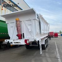 Semi-remorque benne basculante latérale robuste de 80 tonnes à 4 essieux pour le transport de marchandises en vrac dans l'exploitation minière en Amérique du Sud