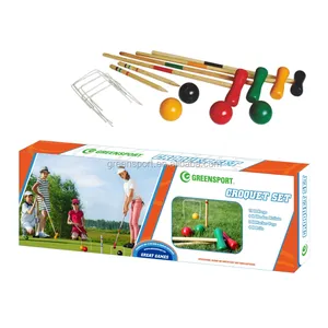 WOODEN colorful garden croquet mallet set for outdoor games