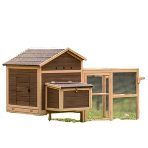 Large coop Tractor Hen House suitable for 4-8 chickens, outdoor waterproof poultry cage with nesting box/wheels