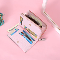 Dompet Wanita Model Instagram Bahan PU Kapasitas Besar, Dompet Koin Baru, Tempat Kartu Chic, Lapisan Poliester untuk Wanita