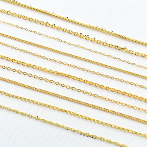 שרשרת הקישור בציר הסיטונאי זהב צהוב 1.63 מ "מ זהב טהור חבל סגנון עבור אירוסין מתנה של נשים - Product Image 3