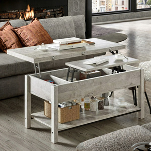 Mesa de centro moderna minimalista de madera con altura ajustable, mesa multifuncional para espacios pequeños. - Product Image 2