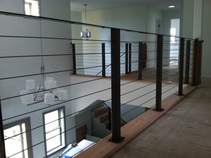 Rampe en câble pour terrasse, <span class=keywords><strong>mezzanine</strong></span> abordable, rampe en acier de 8 mm, main courante en <span class=keywords><strong>bois</strong></span>, installation facile, rampes en verre sans cadre - Product Image 4